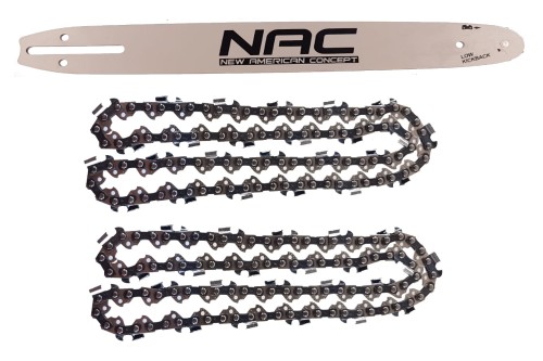 Prowadnica 14" NAC + 2x Łańcuch NAC 3/8 1,3 52E-10420