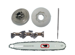 Zestaw prowadnica 38cm 2x łańcuch bęben ślimak pil